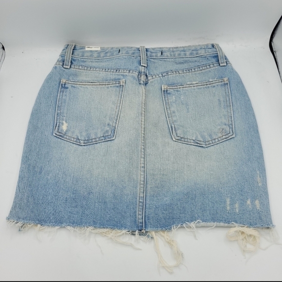 LOVERS + FRIENDS DENIM DISTRESSED ELIJAH MINI SKIRT IN CAMPO SIZE 26 - Picture 4 of 14